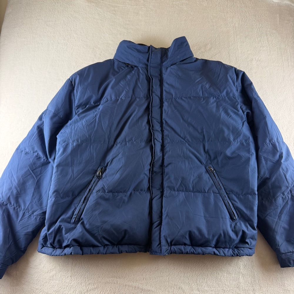 Vintage Polo Ralph Lauren Puffer Jacket Down Fill Fleece Lined Blue Mens XXL